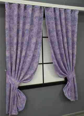 Комплект коротких штор VR-Textil Жакард Sultan XO № 1285ш 130х170 см 2 шт Лавандовий (35-0091) Київ