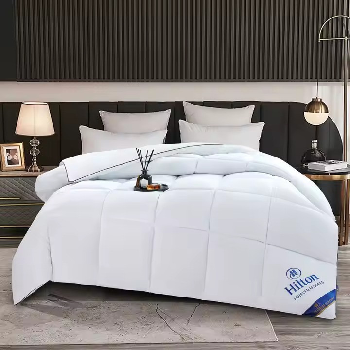 Ковдра двоспальна біла Hilton 200×230 см.Готельна для дому та готелів 4 кг,силіконовий наповнювач, силіконовий наповнювач Кам'янець-Подільський - фото 1
