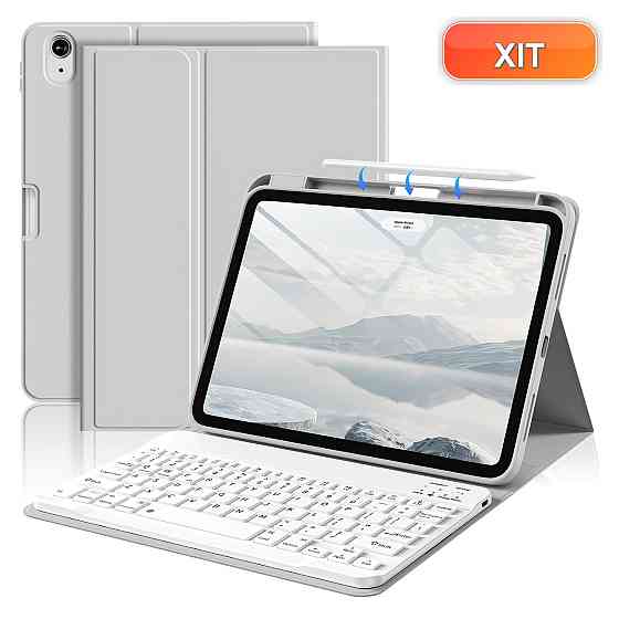 Клавіатурний чохол для iPad Air 11" сумісний з M4/M3/M2/M1 сірий QWERTY знімна Bluetooth-клавіатура тримач для Apple Pencil Київ