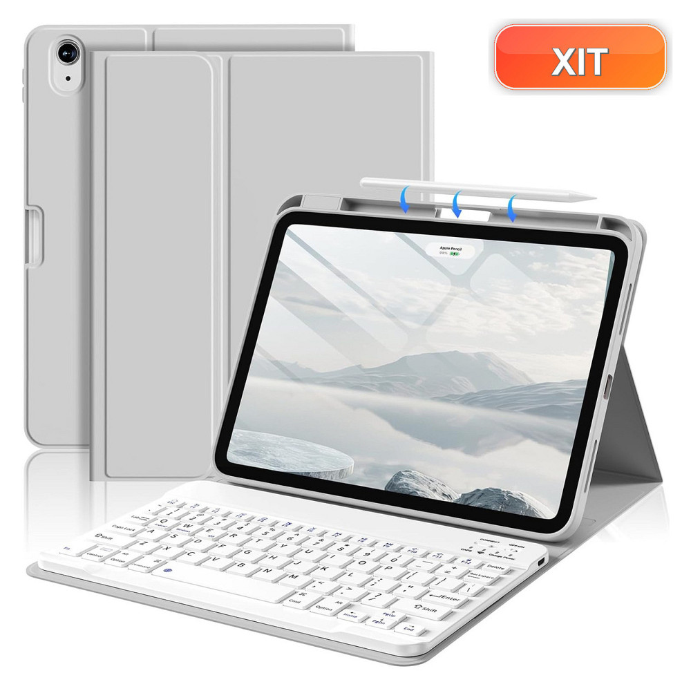 Клавіатурний чохол для iPad Air 11" сумісний з M4/M3/M2/M1 сірий QWERTY знімна Bluetooth-клавіатура тримач для Apple Pencil Київ - фото 1