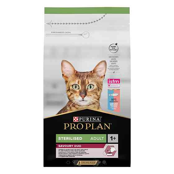 Сухий корм PRO PLAN Sterilised Adult 1+ Savoury Duo для дорослих стерилізованих котів, з тріскою та фореллю, 1.5 кг Київ