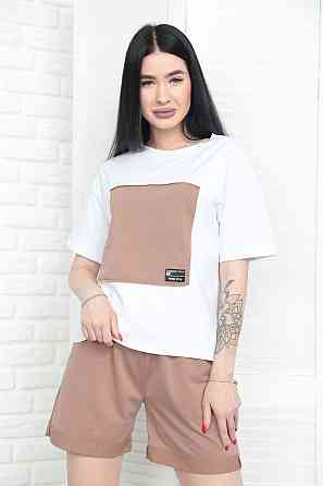 Двокольоровий костюм з шортами "Numb" оптом | Норма | Розпродаж моделі Капучіно, 46-48 Київ