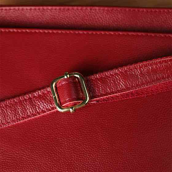 Сумка жіноча з твердим дном з натуральної шкіри Червоний (Vintage) Київ