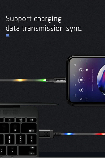 Кабель Lightning McDodo X Series Voice Control з аудіосинхронізацією CA584 (Білий, 1м) Николаев - изображение 10
