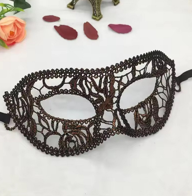 Карнавальна маска ажурна one size коричневий Київ - фото 1