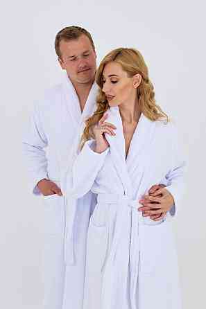 Мужской махровый халат Ideal Textile S белый Черновцы