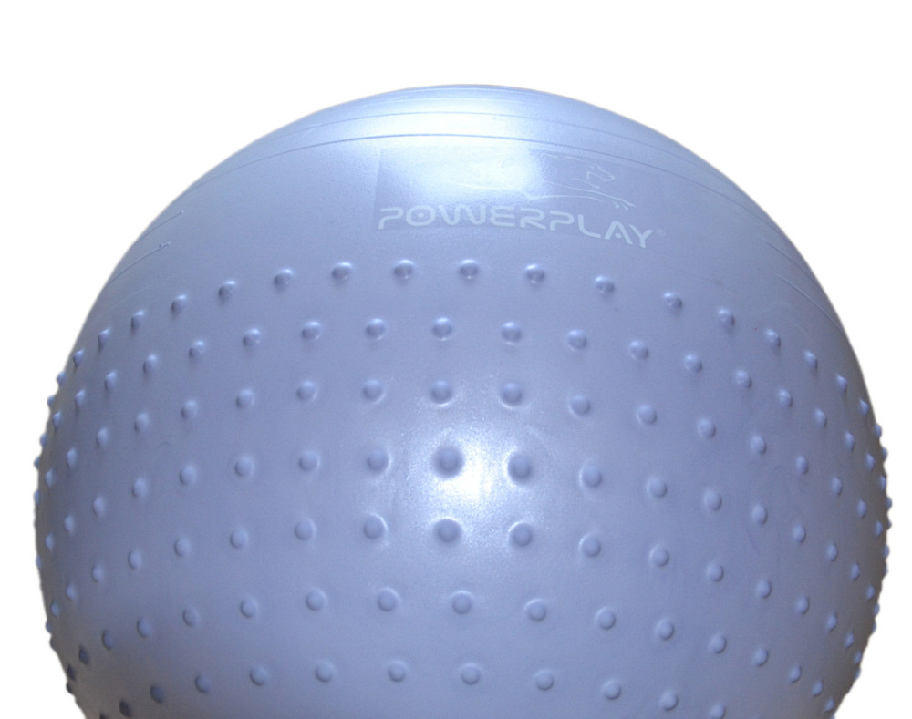 М'яч для фітнесу (фітбол) напівмасажний PowerPlay 4003 Ø75 cm Gymball Sky Blue + помпа Луцк - изображение 10
