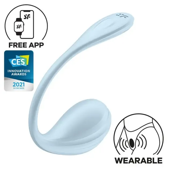 Віброяйце Satisfyer Smooth Petal Connect App Light Blue Львів