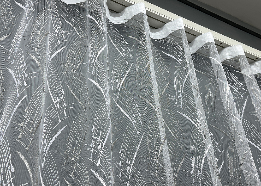 Тюль фатин з вишивкою та люрексом колір білий з сріблястим 1583т Київ - фото 7