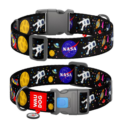 Ошейник для животных WAUDOG Nylon с QR паспортом NASA пластиковый фастекс S (4738) Винница - изображение 5