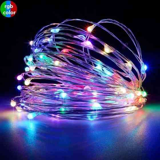 Гирлянда-роса (Copper Wire) 100M-1 внутренняя, пров.:прозрачный, 10м (Разноцветная) 7286 Киев