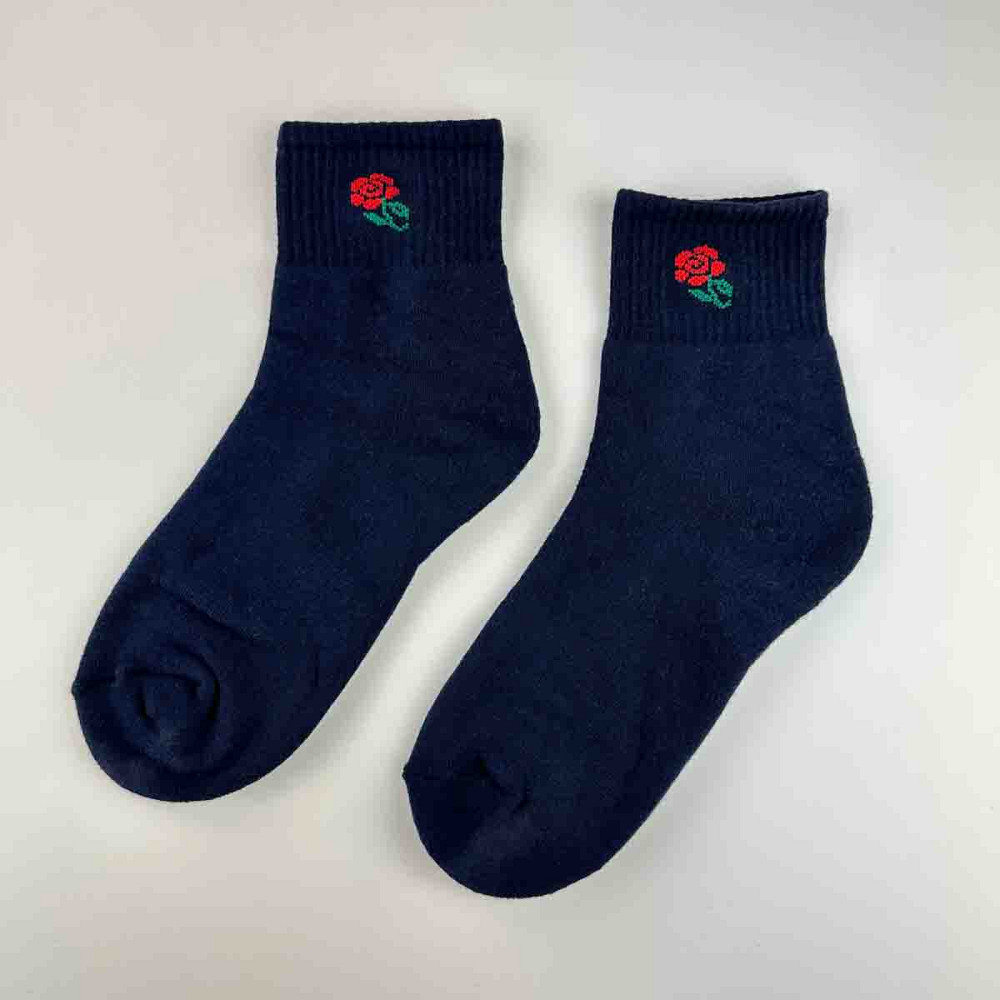 Теплые носки женские классические однотонные Цветок GM Textile Высокие 36-41 Темно-Синий Сумы - изображение 1