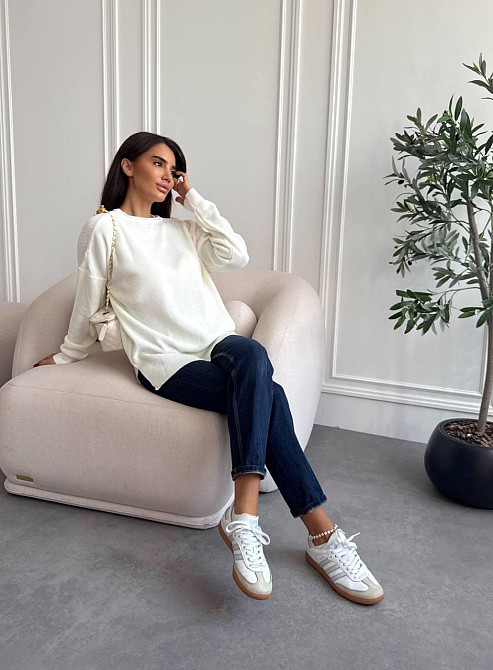 Женский базовый теплый повседневный оверсайз свитер 100% акрил Одесса - изображение 5