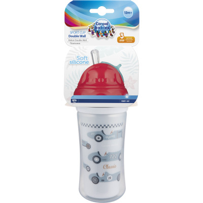 Поїльник-непроливайка Canpol babies Авто подвійна стінка із силіконовою трубочкою 260 мл (74/053) Вінниця - фото 4