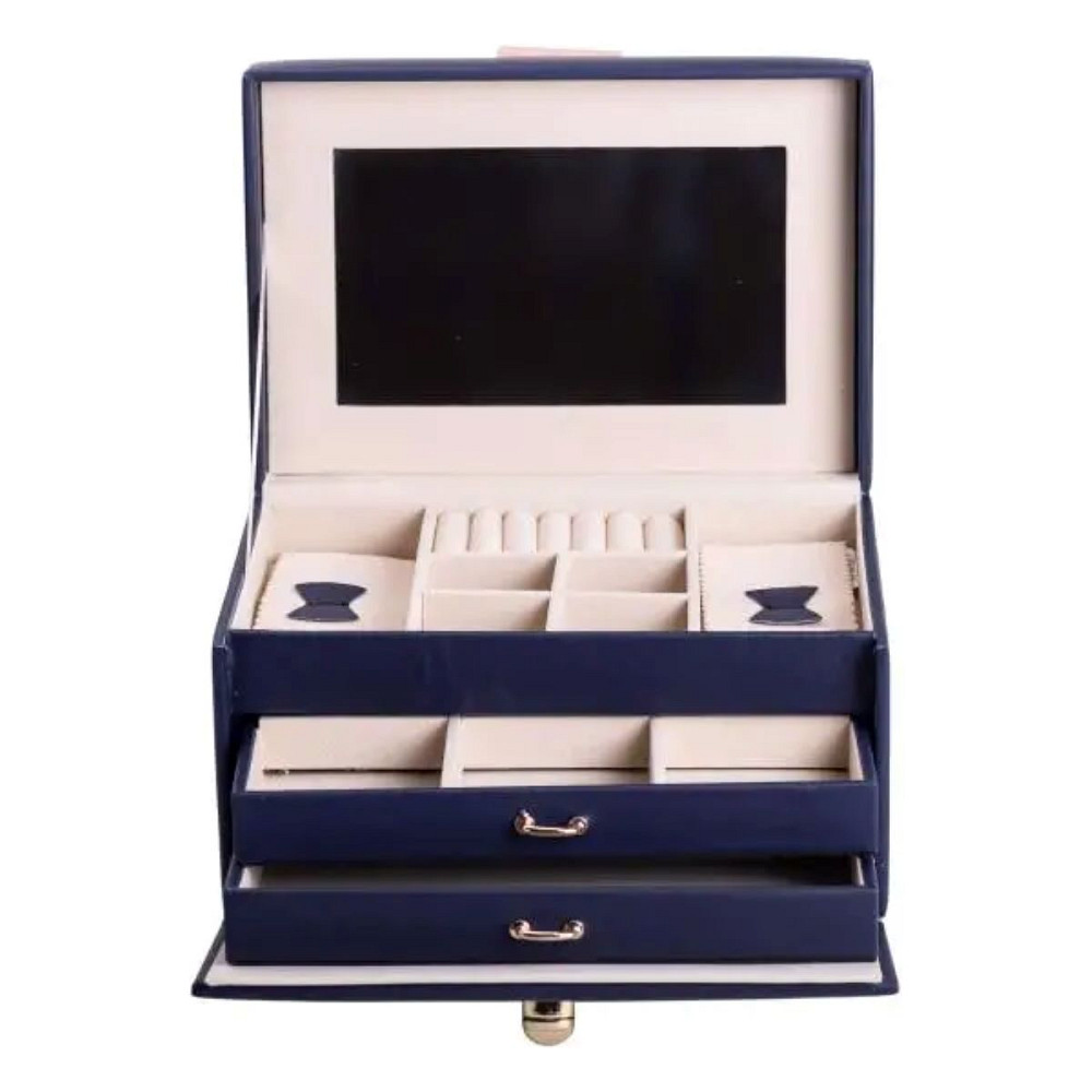 Yiwu Скринька для прикрас з еко шкіри 3 яруси з дзеркалом органайзер для ювелірних виробів HP-5 Коломыя - изображение 6