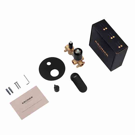 Смеситель скрытого монтажа для душа Kroner Element 211337-3801 черный Киев