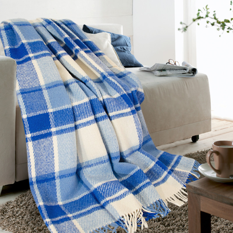 Плед Новозеландська вовна 100% блакитний, Розмір пледу 200*220 євро Київ - фото 2