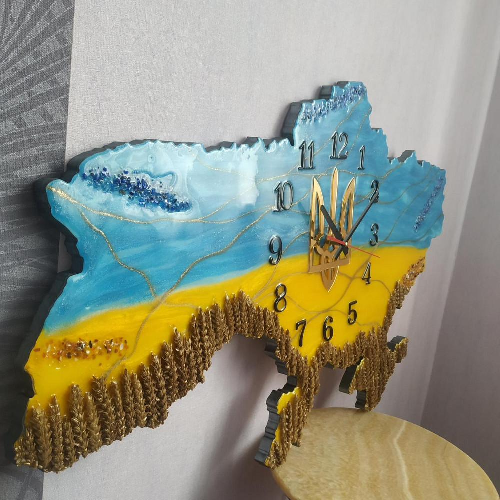 Часы настенные 130*85 см из эпоксидной смолы ручной работы 