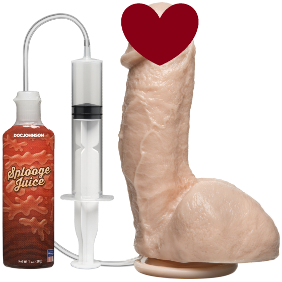Кончающий фаллоимитатор Doc Johnson The Amazing Squirting Realistic Cock, ПВХ, диаметр 5,1см Sex Aura Киев