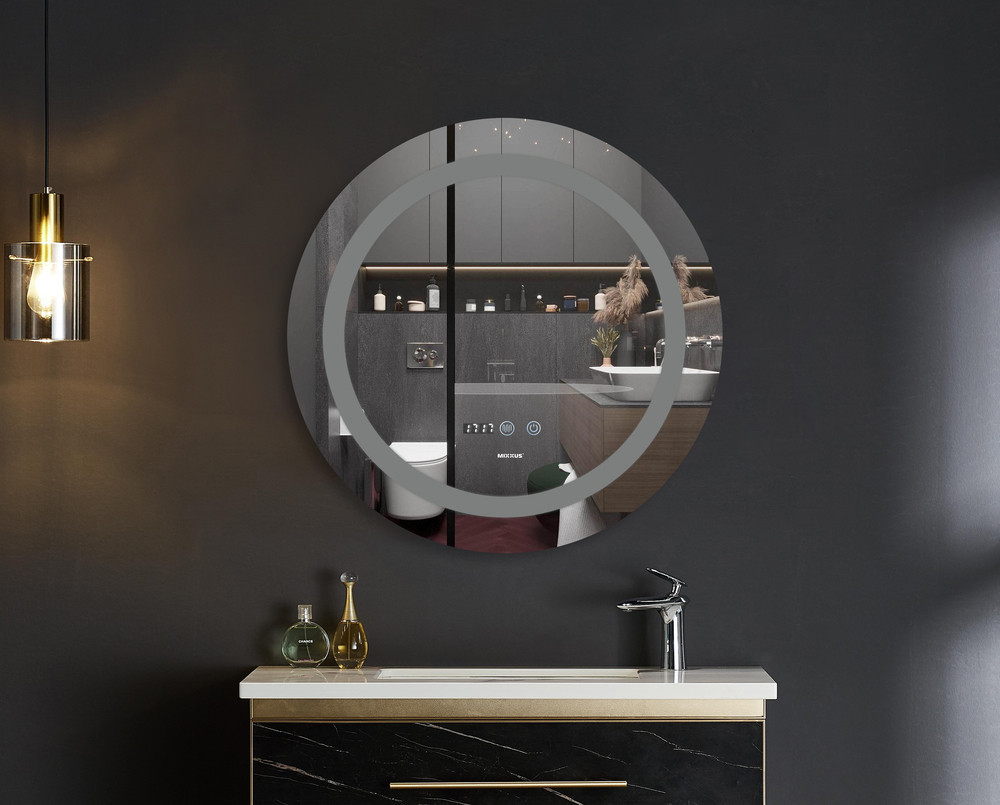 Дзеркало Mixxus PLAIN MC02-60 з Led Touch, Anti-fog, димером, регулятором яскравості, годинником (MI6012) Київ - фото 2