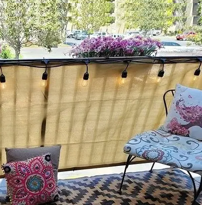 Сітка ширма для балкона 110 г/м² (1 х 5 м) Бежевий Вінниця - фото 4