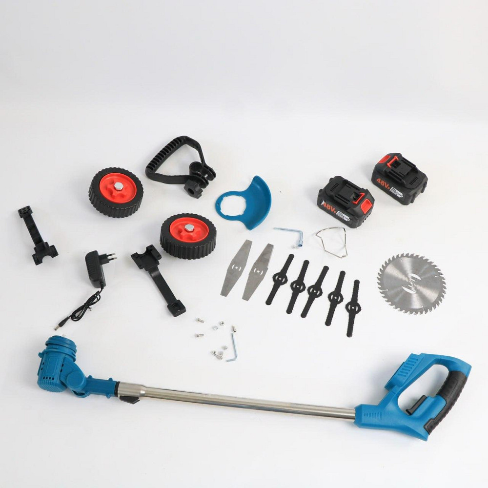 Аккумуляторная газонокосилка для травы, с колесами + 2 АКБ 48V / Триммер аккумуляторный / Портативная косилка Киев - изображение 10