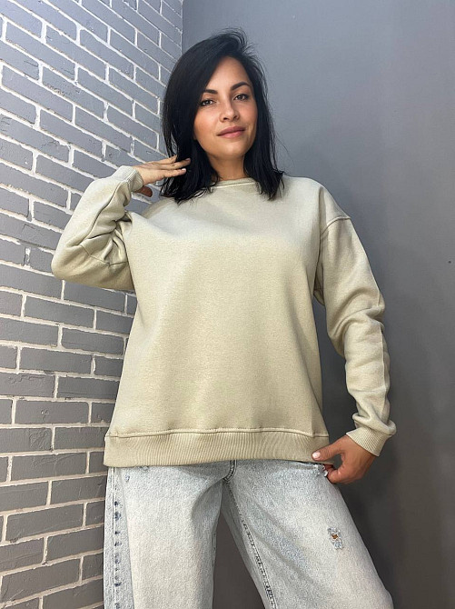 Світшот жіночий Pepper&mint 24-14 базовий простий подовжений оверсайз темно бежевий, темно-бежевий, S Київ - фото 18