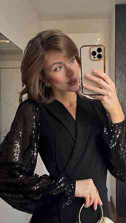 Жіночий стильний привабливий комбінезон із паєтками креп дайвінг 46/48 Одеса