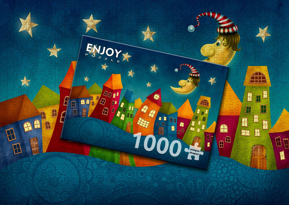 Пазл Фантастичні різнокольорові будинки - Fantasy Colorful Houses (Enjoy-1952) Киев - изображение 6