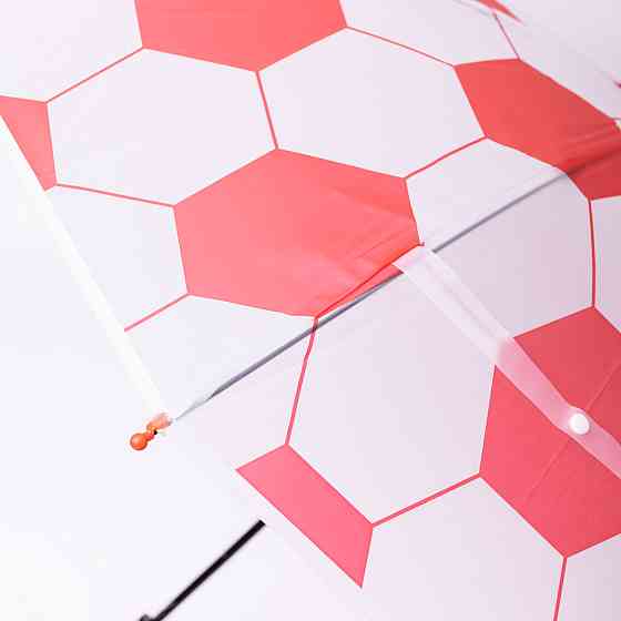 Класична дитяча парасолька-тростина напівавтомат з поліестеру 8 спиць діаметр 82 см Червона HP-23-9R Коломыя