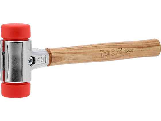 Молоток по бруківці YATO обух з високопружного ПЕ m= 630 г Ø= 40 мм, дерев'яна ручка, заг l= 330 мм Одеса