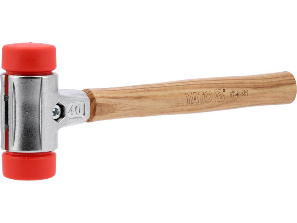 Молоток по бруківці YATO обух з високопружного ПЕ m= 630 г Ø= 40 мм, дерев'яна ручка, заг l= 330 мм Одесса - изображение 1