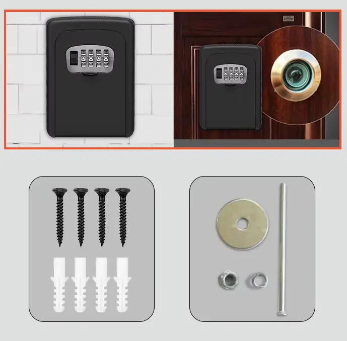 Cейф металлический для ключей CH-803 с кодовым замком антивандальный (120х87х40мм) Черный Винница - изображение 6