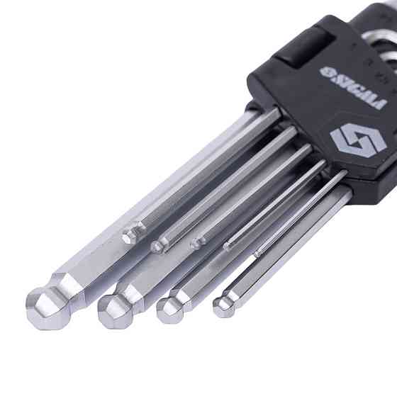 Ключи шестигранные 9шт 1.5-10мм CrV (средние шар) SIGMA (4022121) Киев