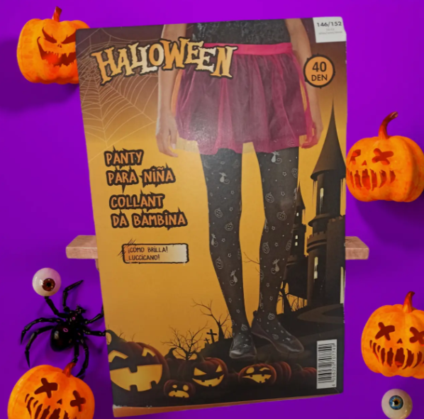 Колготки Хелловін дитячі Коти з гарбузами 40 den чорний 10-12 Київ - фото 1