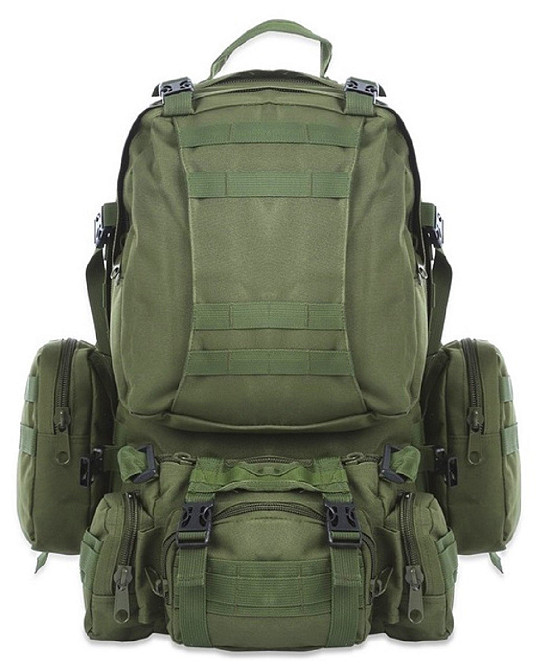 Рюкзак тактичний 55 л з підсумками оливковий Київ - фото 1