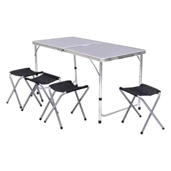 Lugi Розкладний стіл + 4 стільці кемпінговий набір для пікніка, риболовлі, відпочинку, туризму Коломия
