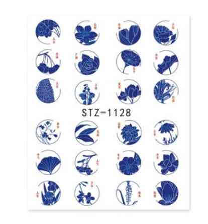 Наклейки на ногти цветы синие - размер стикера 6*5см, инструкция по применению есть в описании товара Киев
