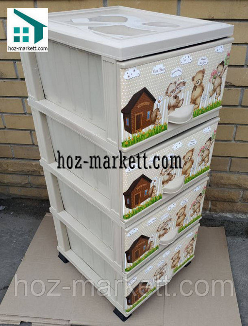 Пластиковий комод "Ведмедики" беж Elif Туреччина Харків - фото 10