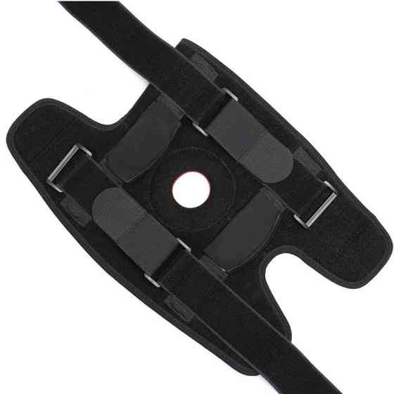 Ортез колінний Heal з відкритою чашечкою та жорсткими металевими боковими розгиначами, регульований 35-62 см (чорний) Миколаїв