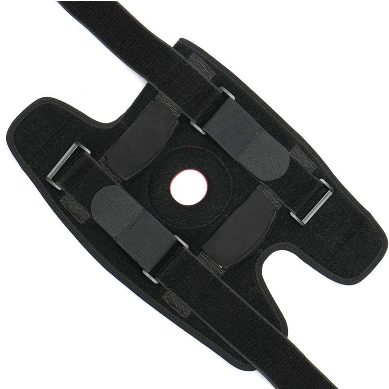 Ортез колінний Heal з відкритою чашечкою та жорсткими металевими боковими розгиначами, регульований 35-62 см (чорний) Миколаїв - фото 3