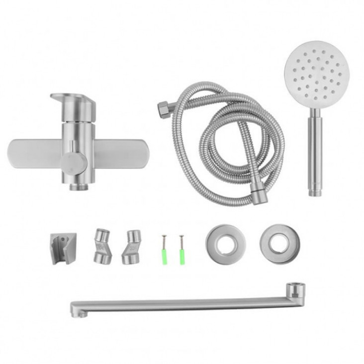 Змішувач для ванни з душовим гарнітуром Frap H805 F22805 сатин Київ - фото 5