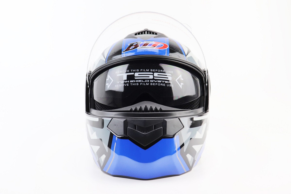 Шолом модуляр, закритий з відкидним підборіддям+відкидні окуляри BLD-159 S (55-56см), ЧОРНО-СИНІЙ Київ - фото 6