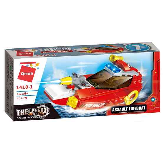 Конструктор Qman 1410-1-8 Пожежна техніка, 79 дет  Assault Fireboat Вінниця