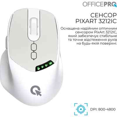Мышка OfficePro M520W Wireless/Bluetooth White (M520W) Винница