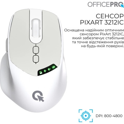 Мышка OfficePro M520W Wireless/Bluetooth White (M520W) Винница - изображение 2