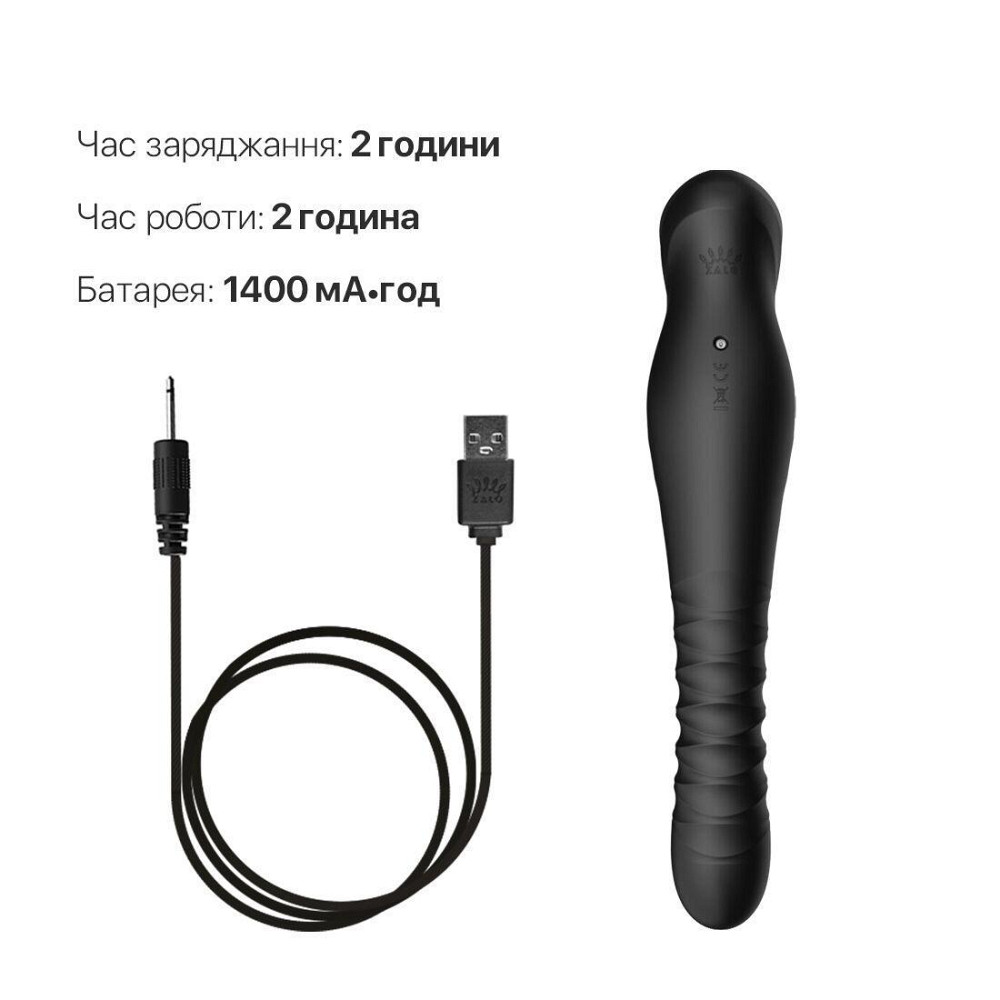 Смартвибратор-пульсатор Zalo — King Obsidian Black, кристалл Swarovski Sex Aura Киев - изображение 7