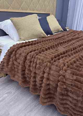 Плед-покривало смужка VIP Шарпей 200х230 см (+-10см) Коричневий (87-145) Київ