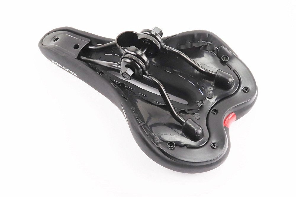 Сидіння MTB 280x160мм, чорно-біло-червоне YF-1050 Київ - фото 2