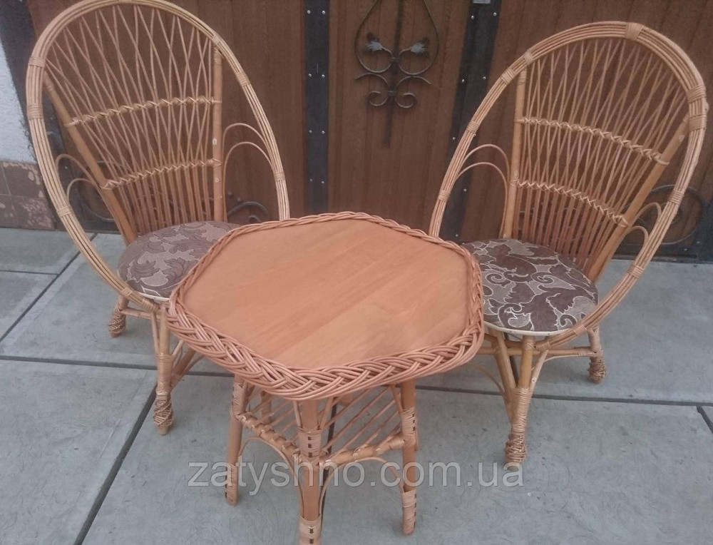 Кресла  плетеные с шестигранным столом из лозы Киев - изображение 1